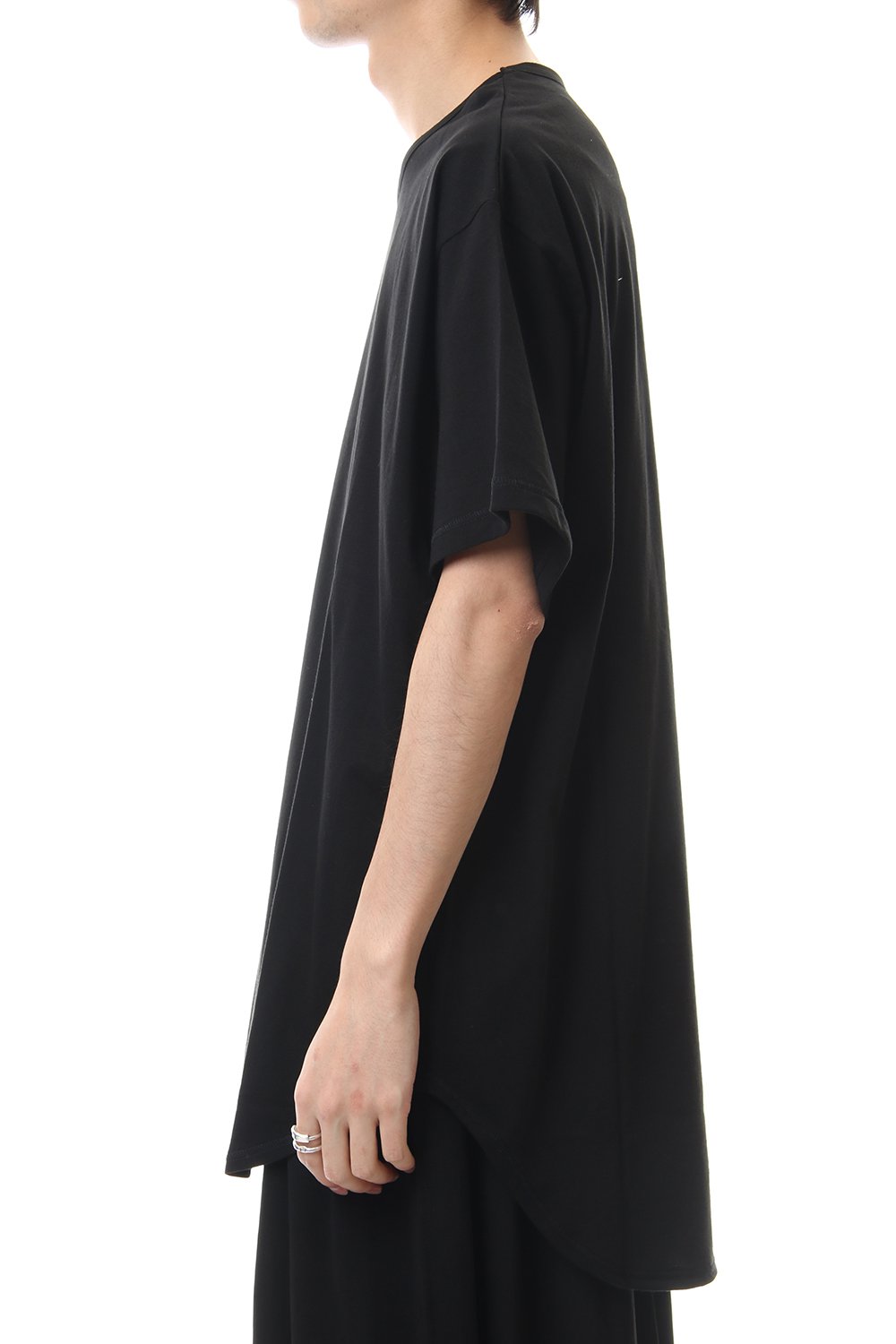 ラウンド ショート スリーブ カットソー ブラック