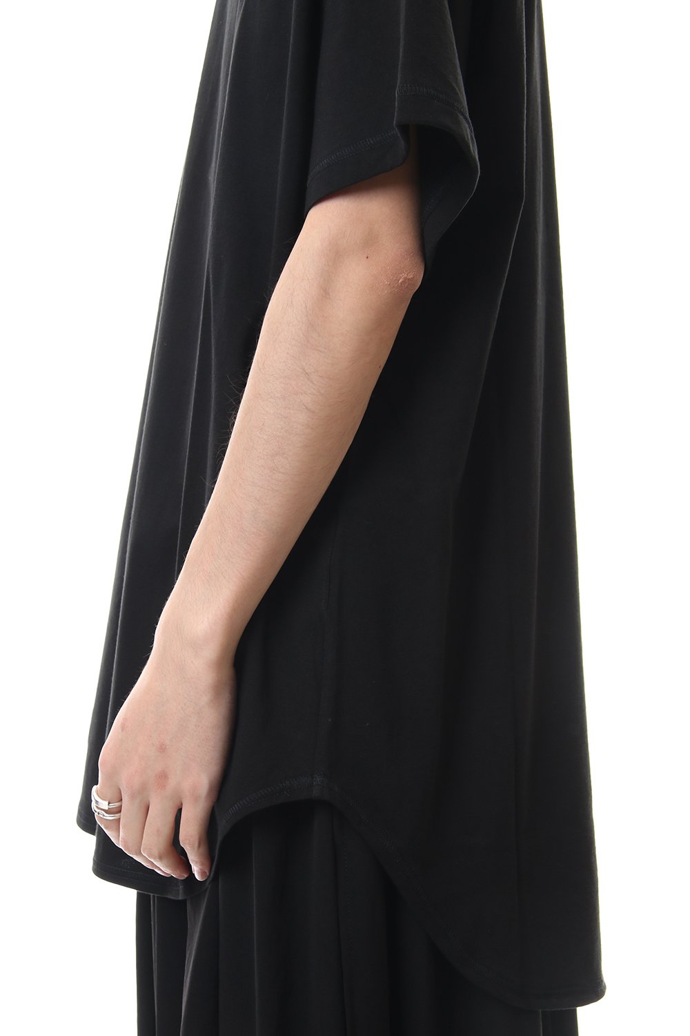 ラウンド ショート スリーブ カットソー ブラック