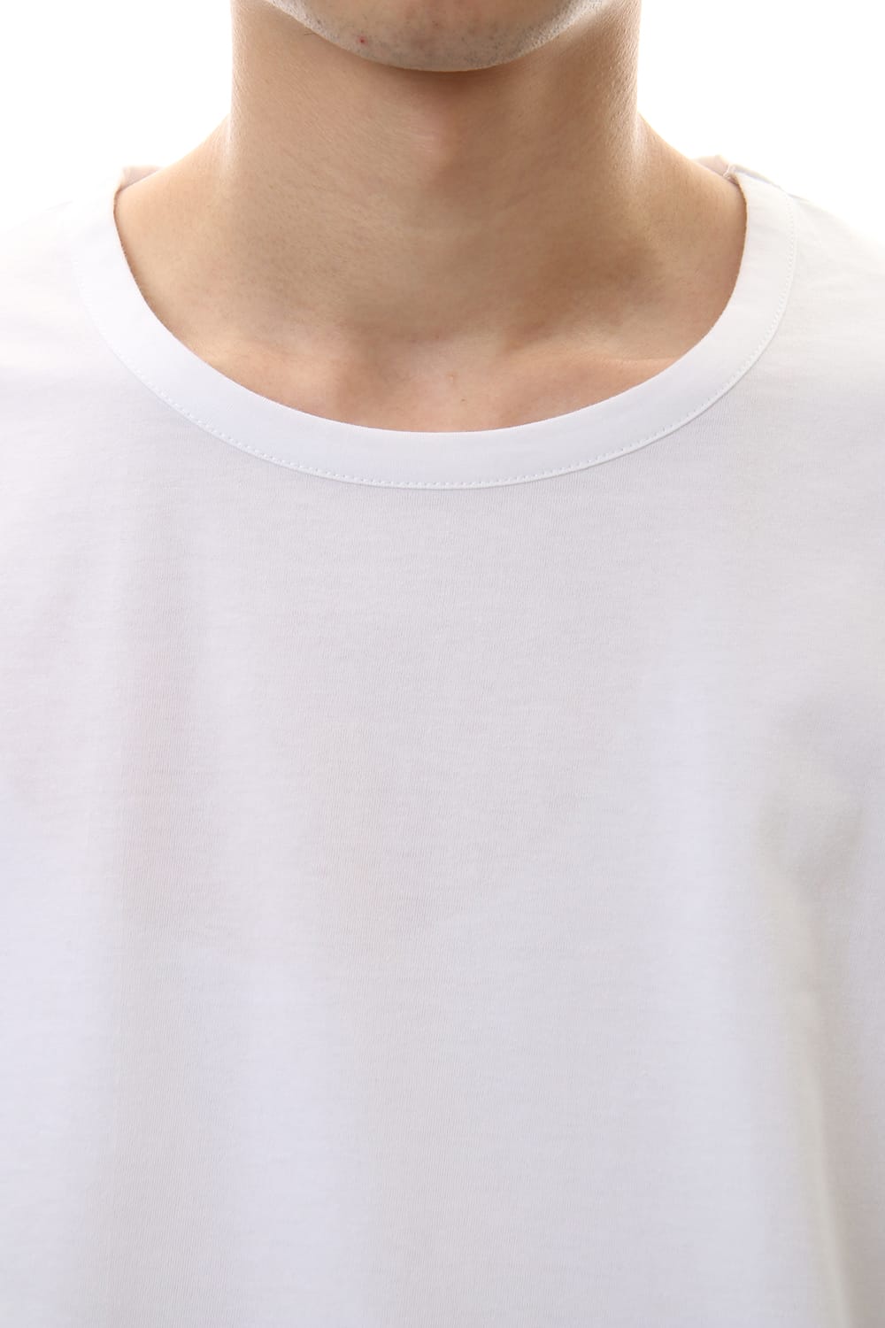 Round Short Sleeve Cut Sew White
