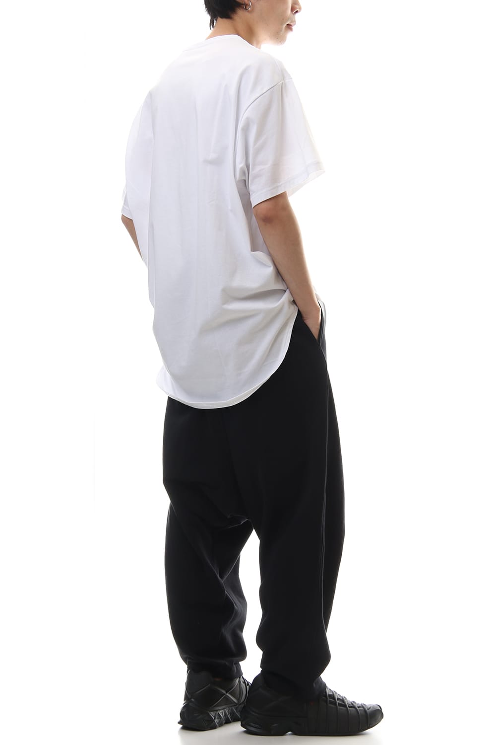 Round Short Sleeve Cut Sew White