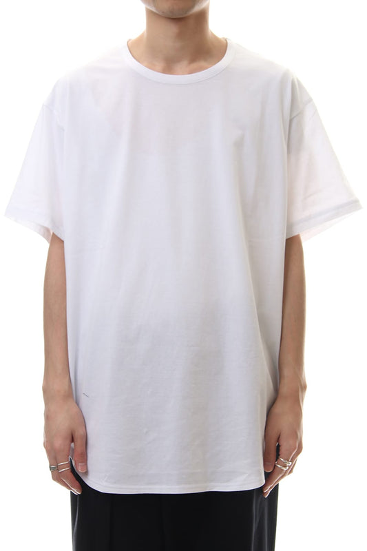 Round Short Sleeve Cut Sew White