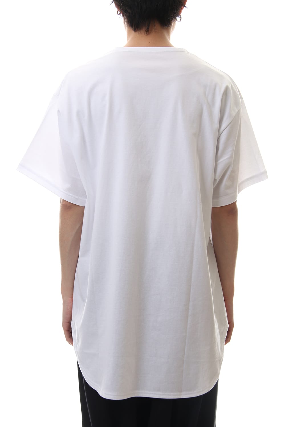 Round Short Sleeve Cut Sew White