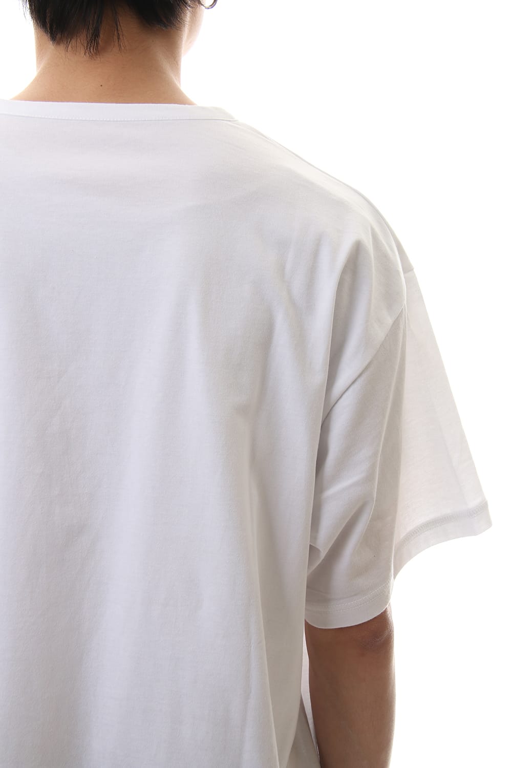 Round Short Sleeve Cut Sew White