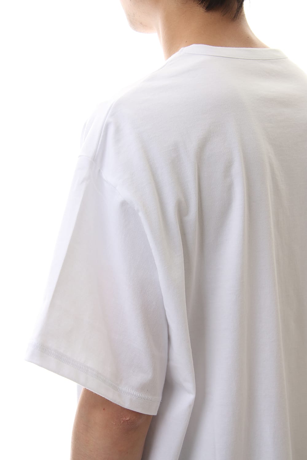 Round Short Sleeve Cut Sew White