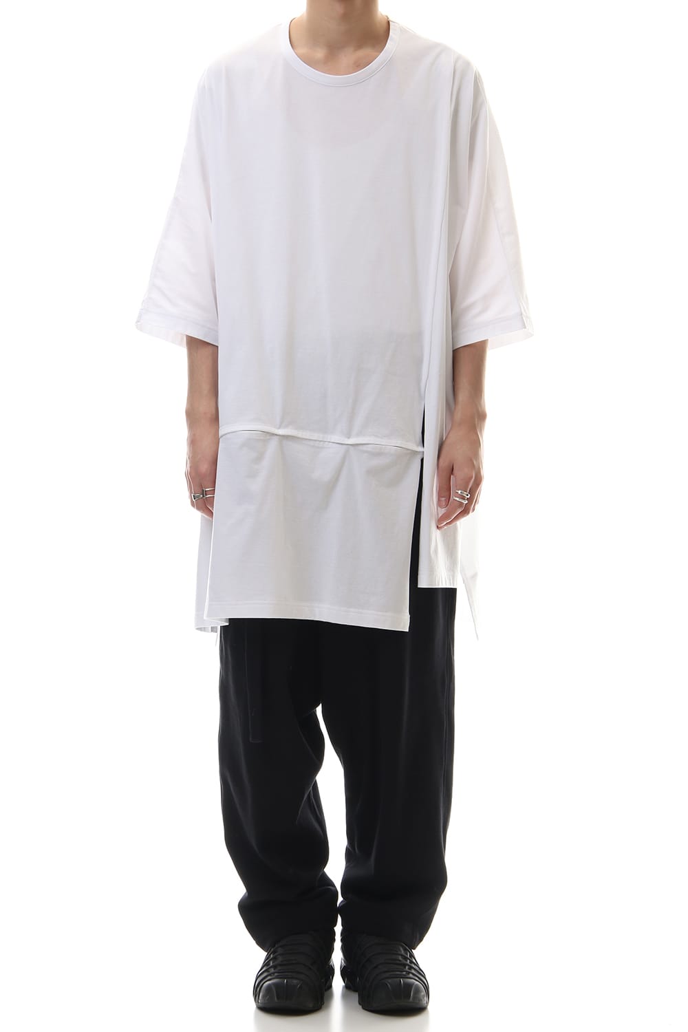 Snap slit Short Cut Sew White