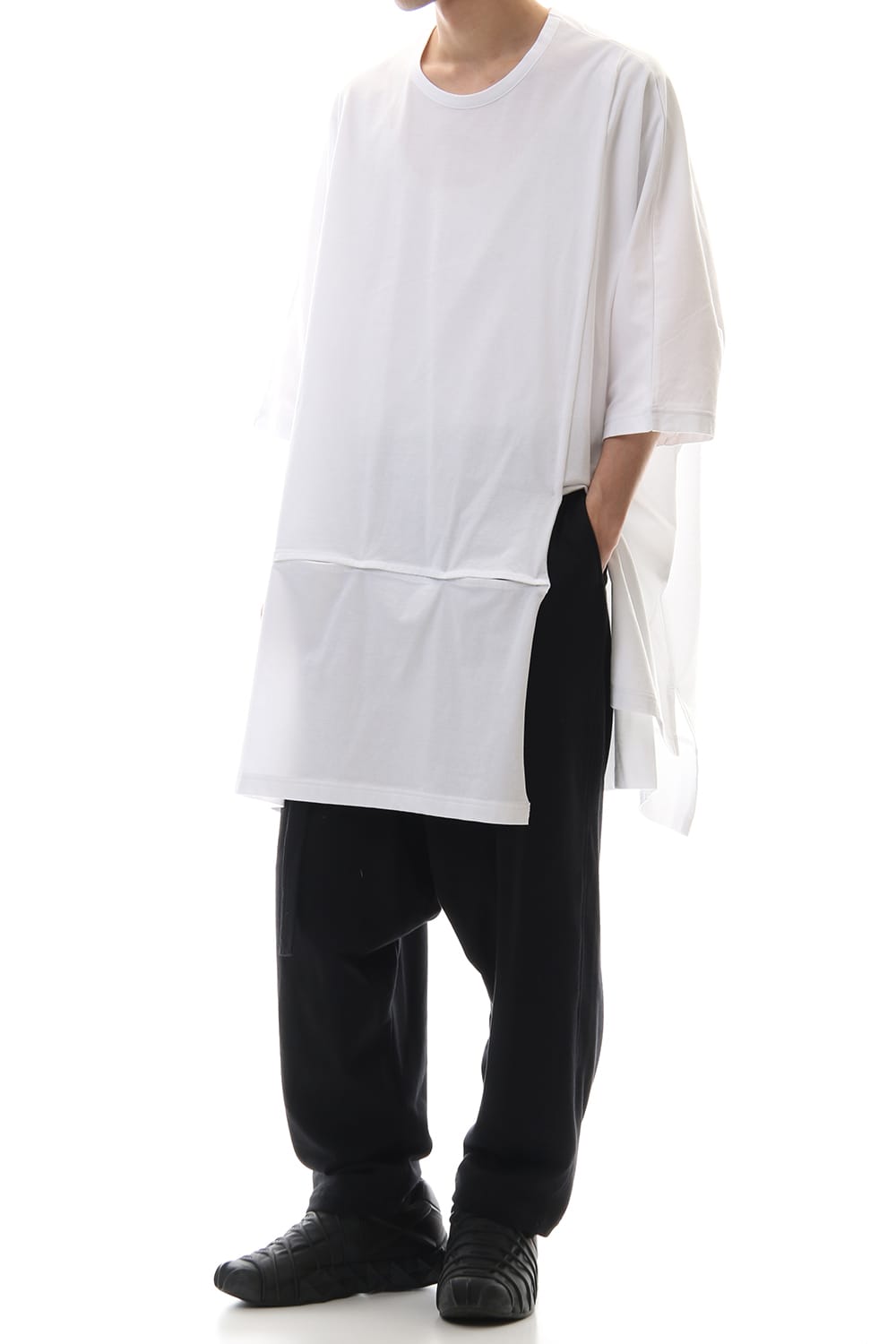 Snap slit Short Cut Sew White