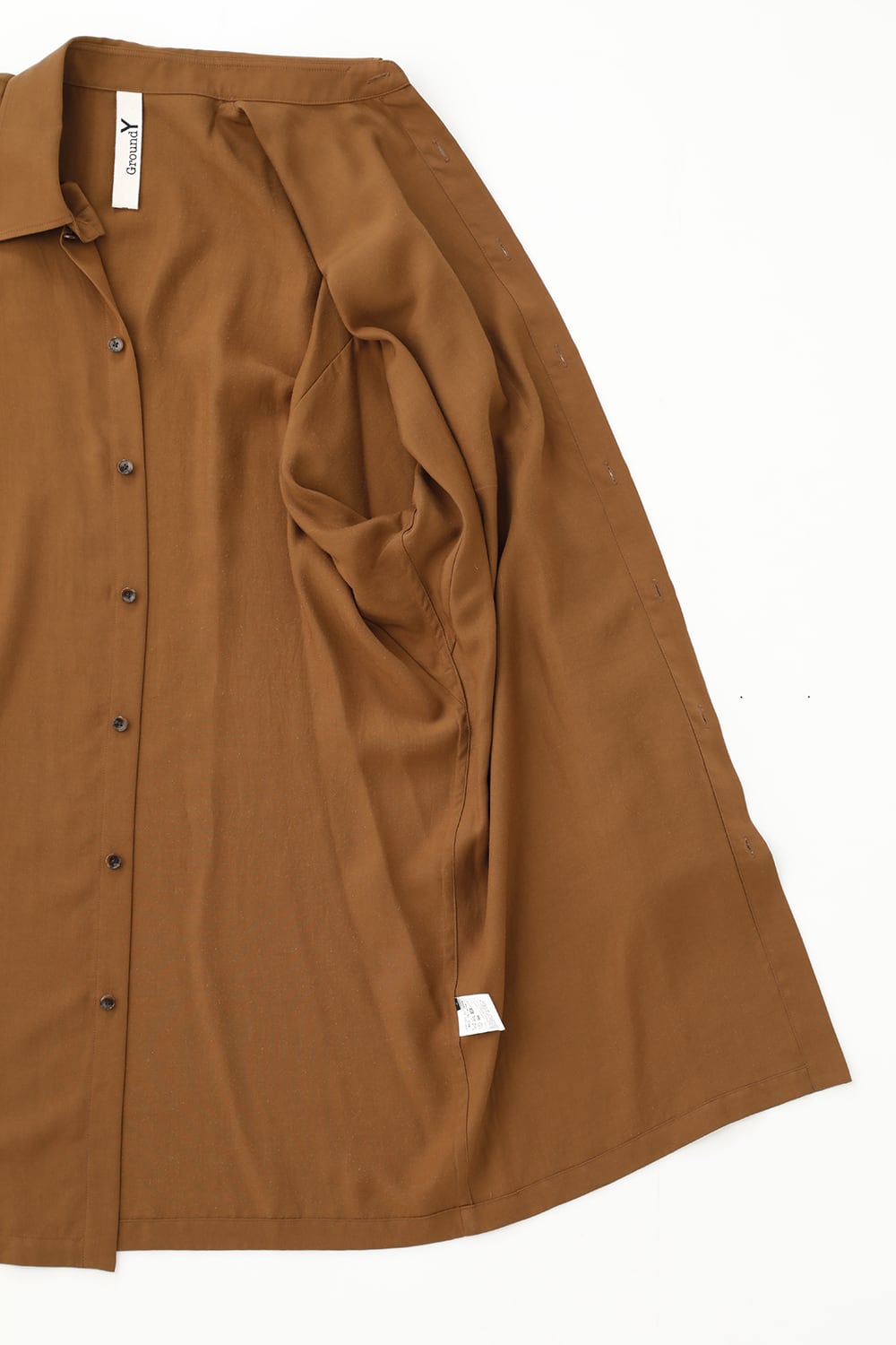 フレンチシーム セミ ロングシャツ キャメル