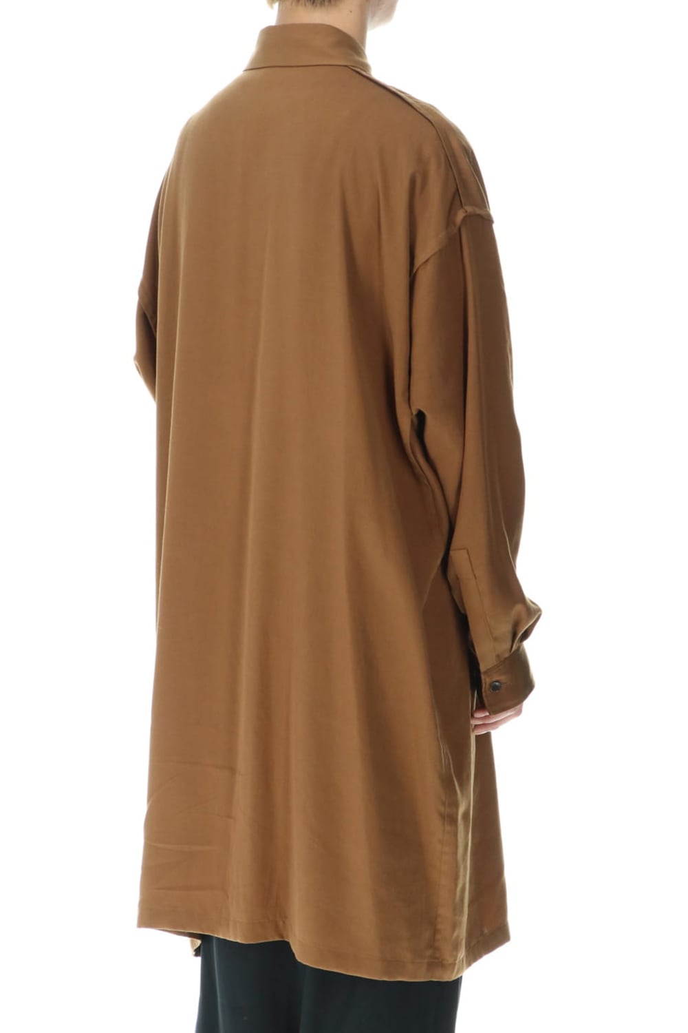 フレンチシーム セミ ロングシャツ キャメル