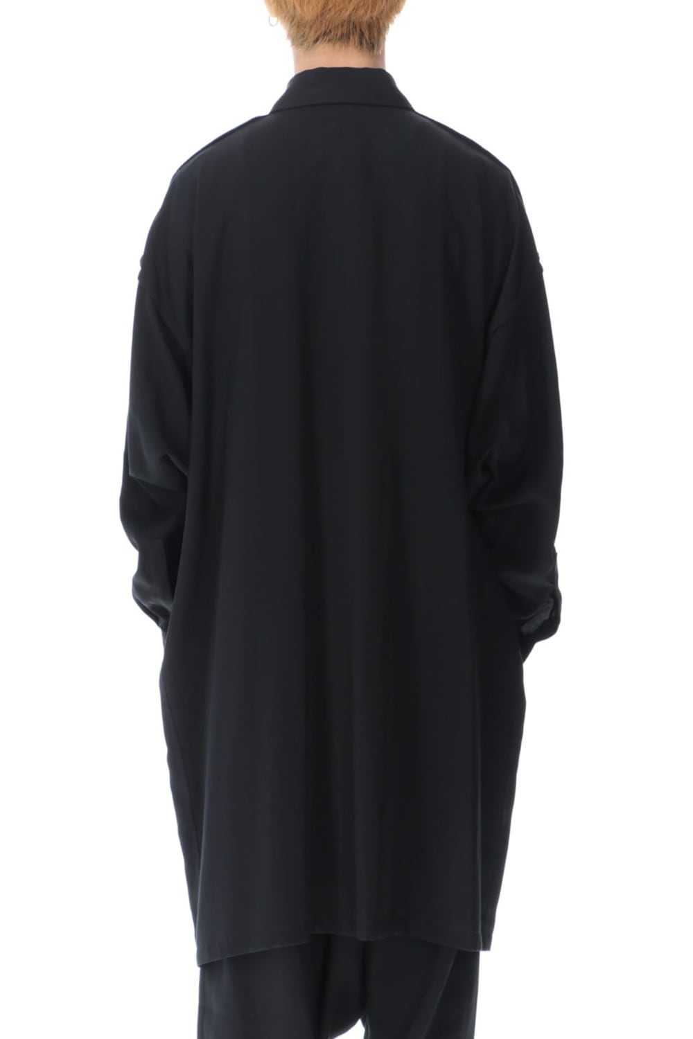 French Seam Semi Long Shirt Black
