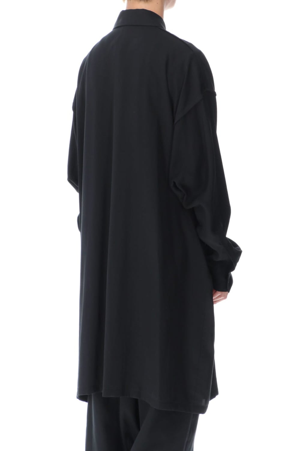 French Seam Semi Long Shirt Black