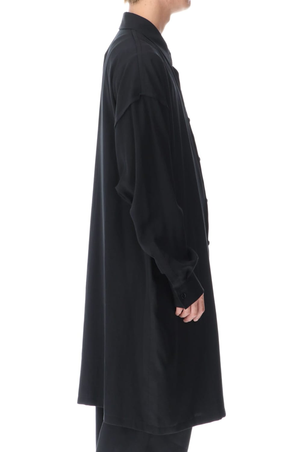 French Seam Semi Long Shirt Black