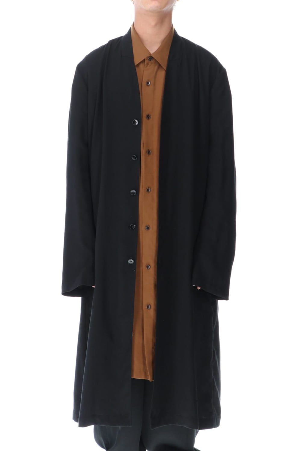 No Collar Long Jacket