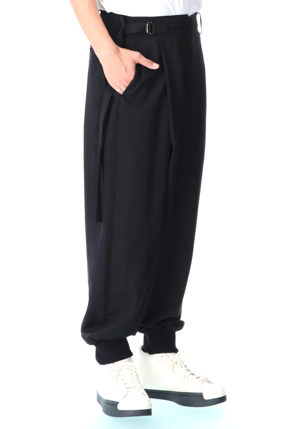 Hem Rib Wrap Sarrouel Pants