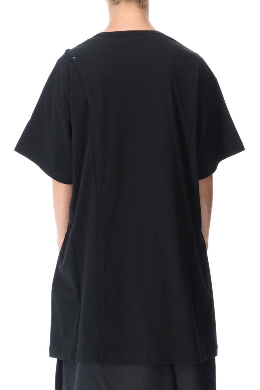 Right Button Straight Cut Sew Short Black