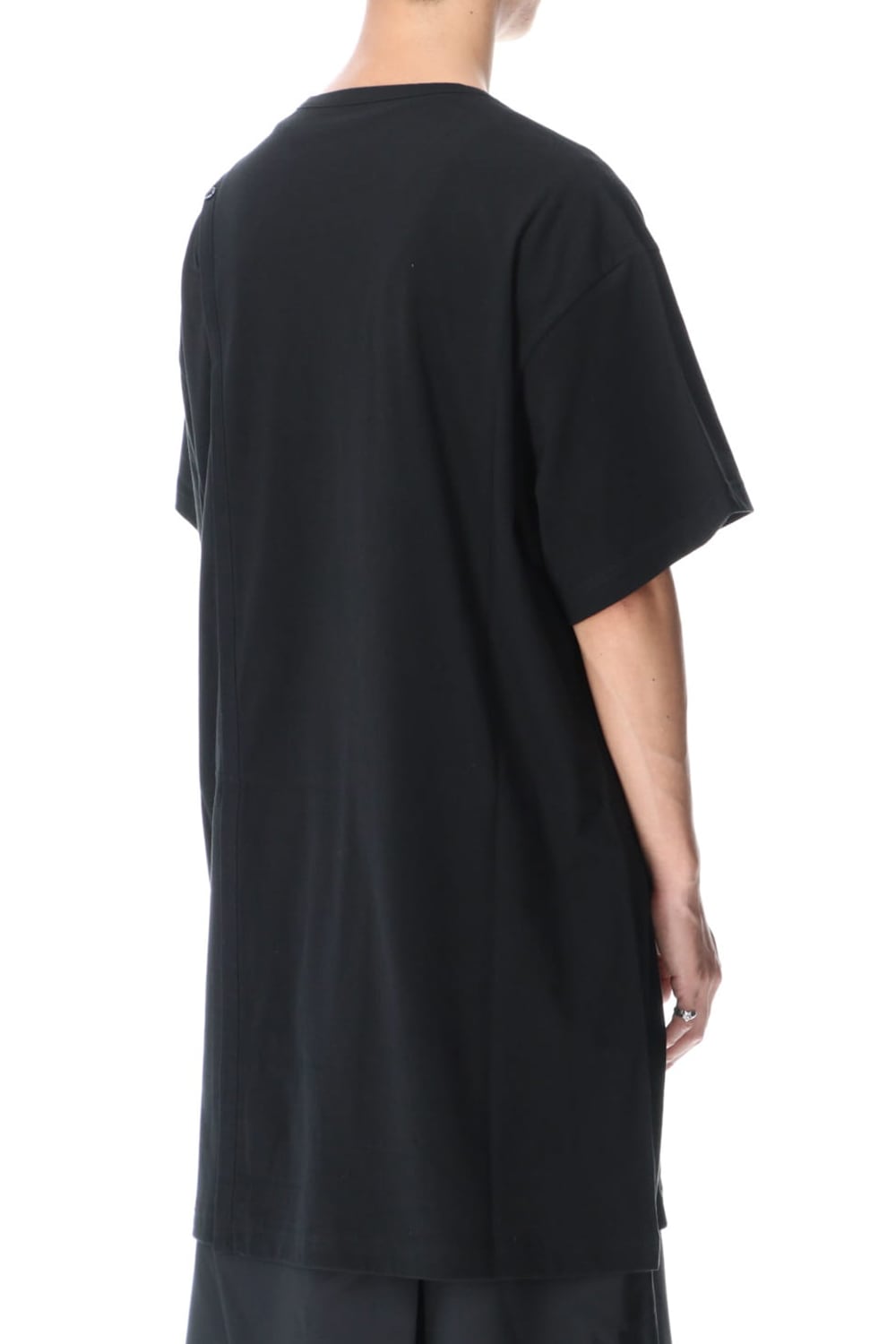 Right Button Straight Cut Sew Short Black