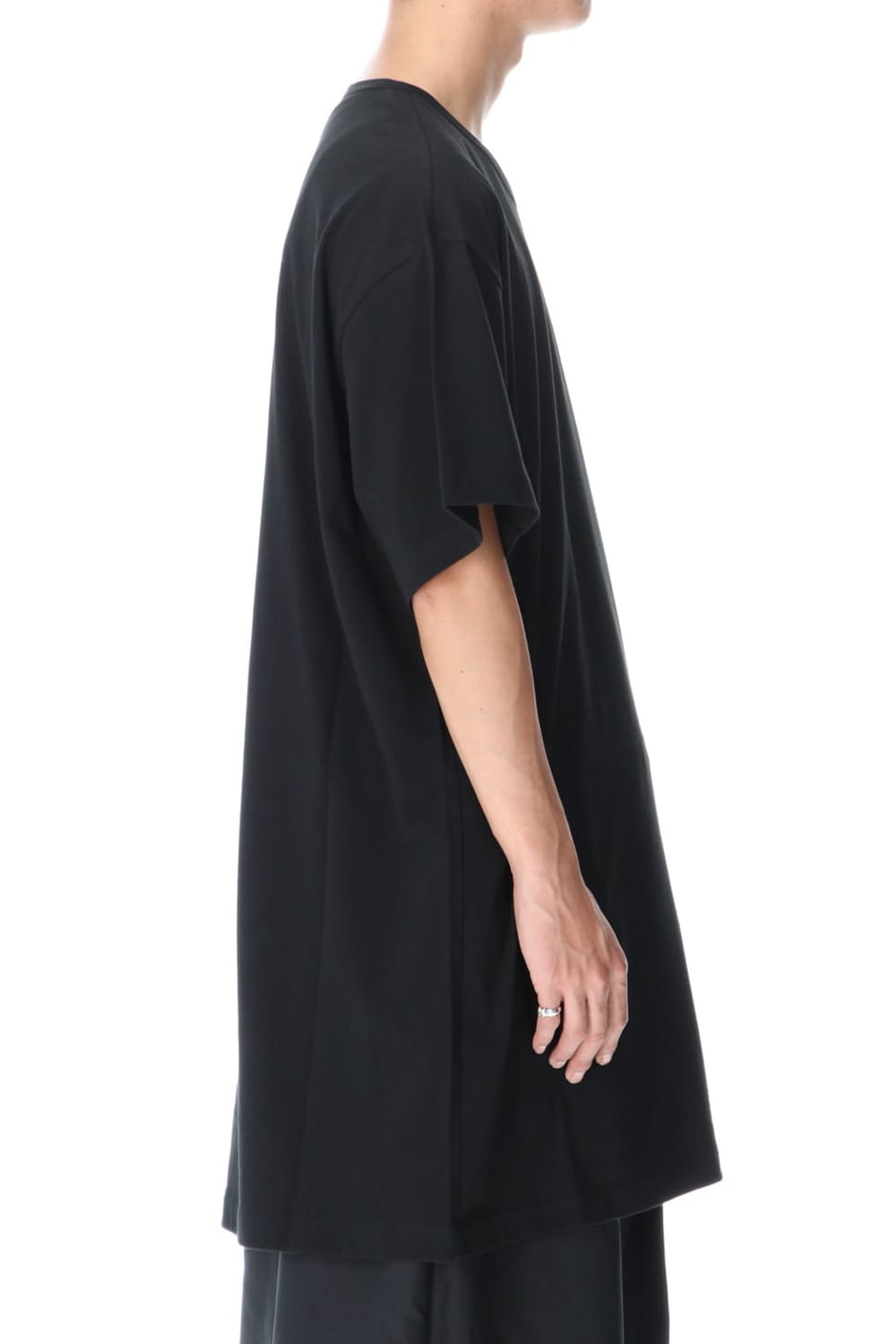 Right Button Straight Cut Sew Short Black