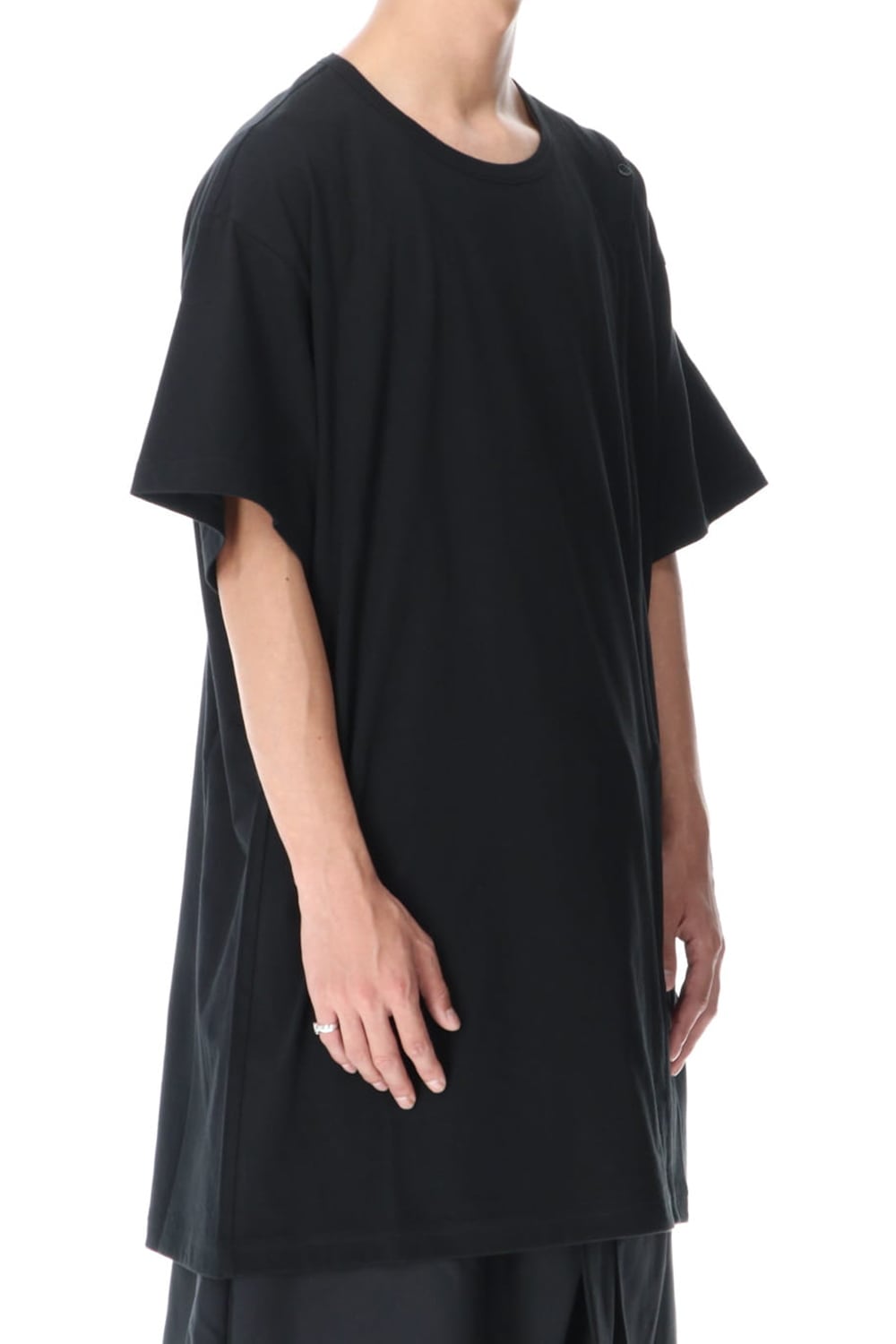 Right Button Straight Cut Sew Short Black