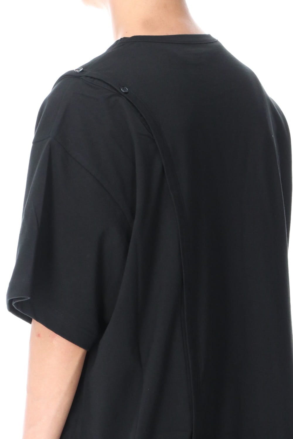 Right Button Straight Cut Sew Short Black