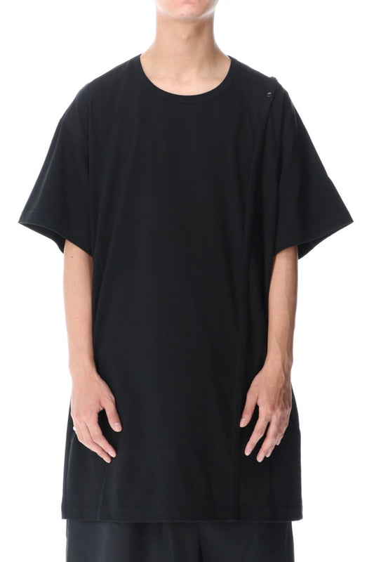 Right Button Straight Cut Sew Short Black