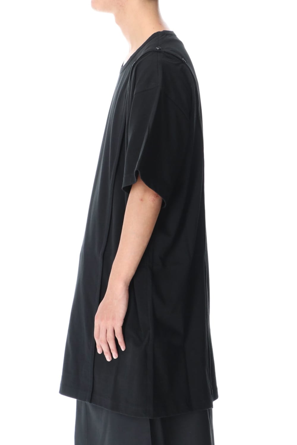 Right Button Straight Cut Sew Short Black