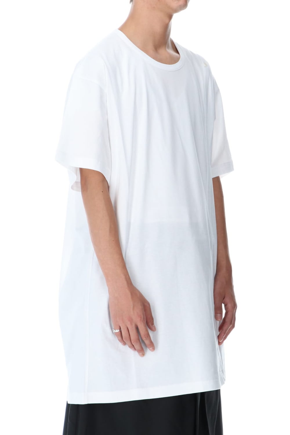 Right Button Straight Cut Sew Short White