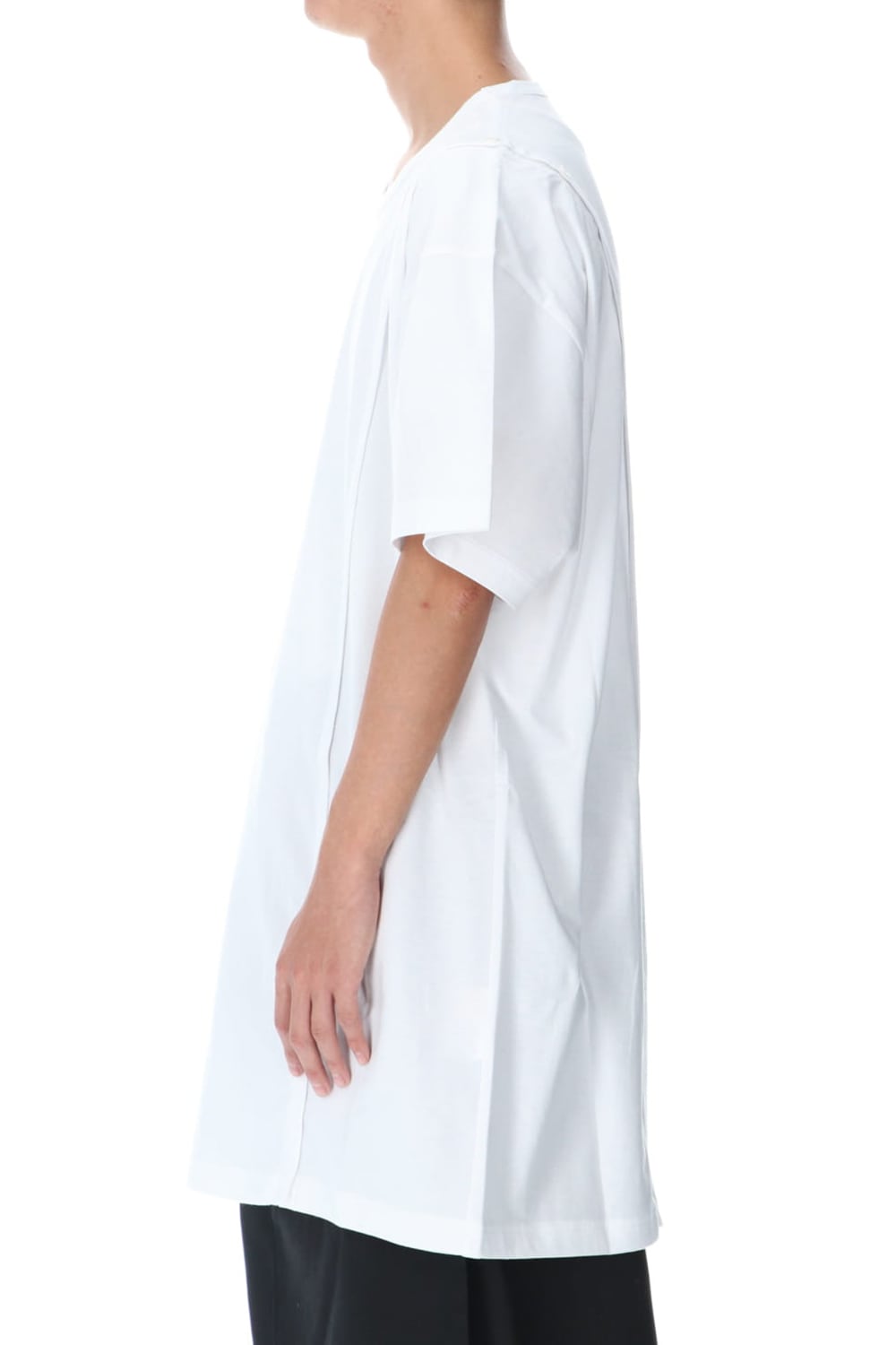 Right Button Straight Cut Sew Short White