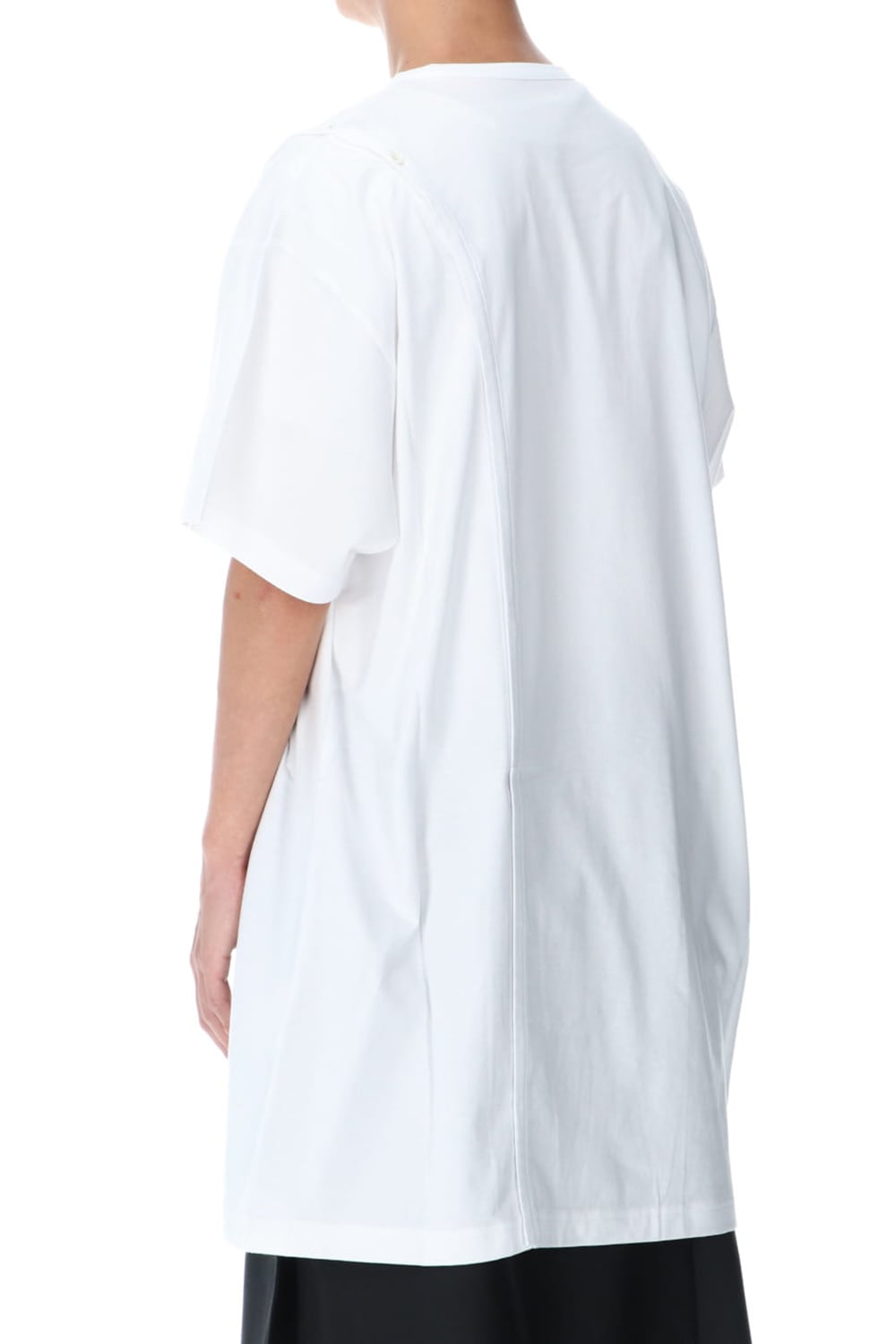 Right Button Straight Cut Sew Short White