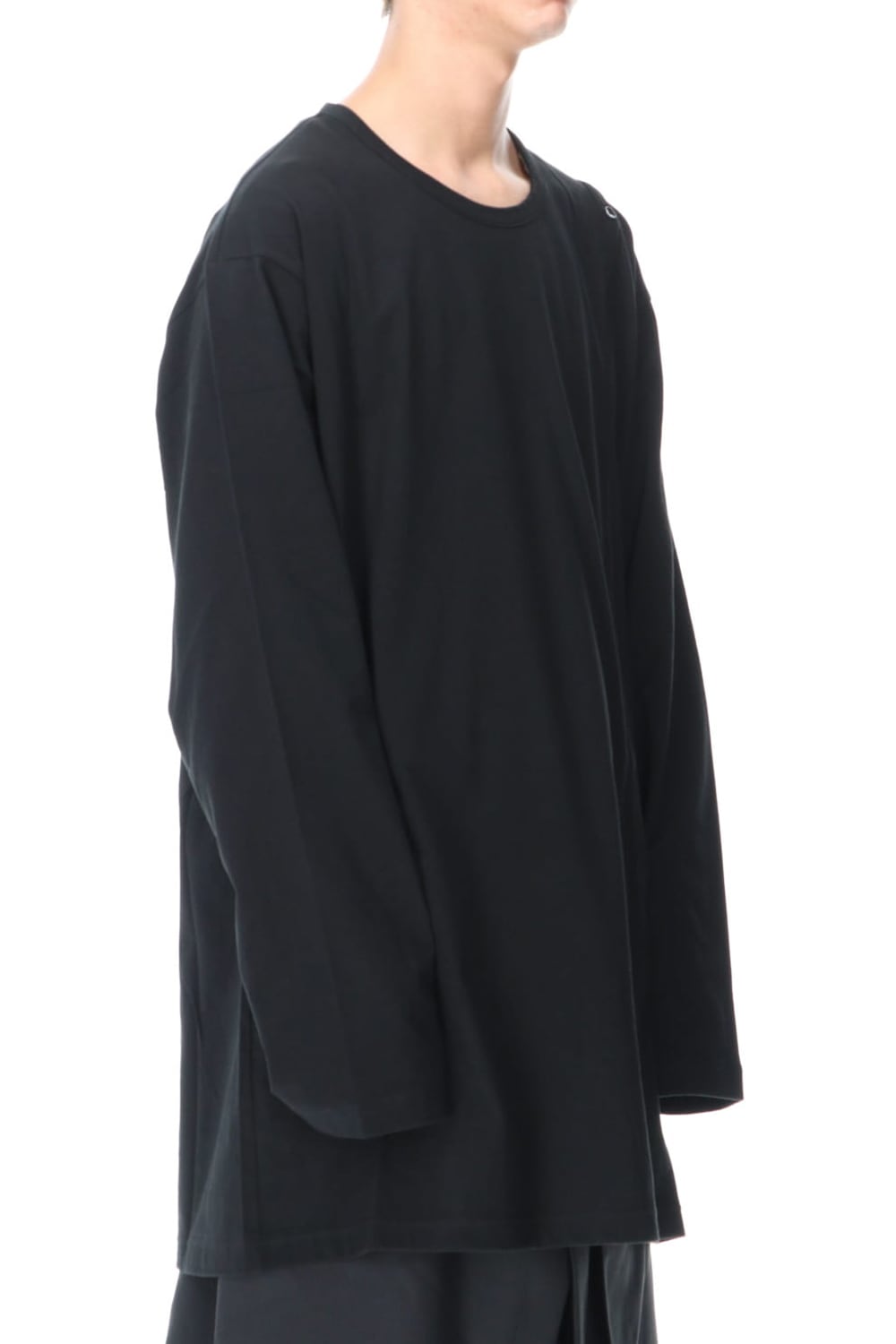 Right Button Straight Cut Sew Long Black