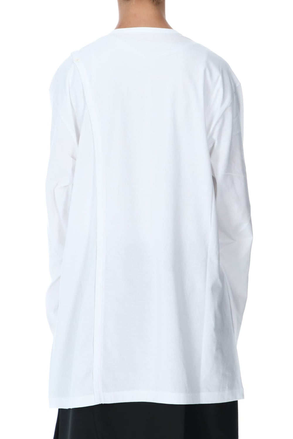 Right Button Straight Cut Sew Long White