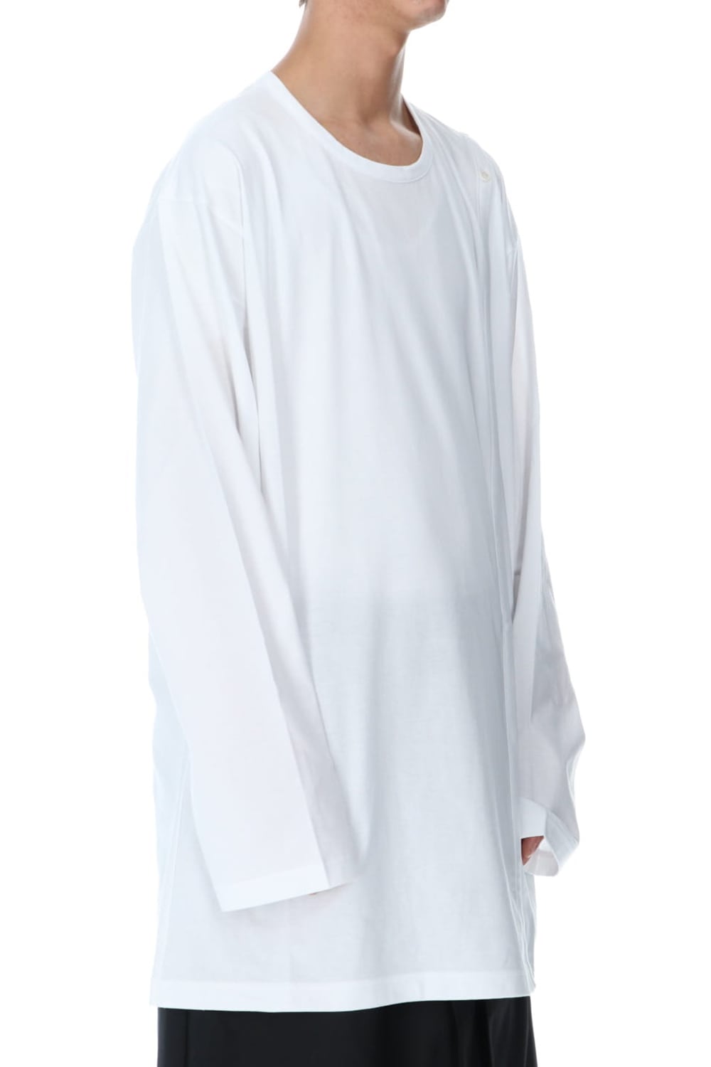 Right Button Straight Cut Sew Long White