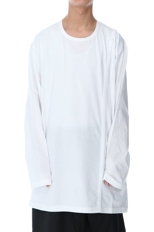 Right Button Straight Cut Sew Long White
