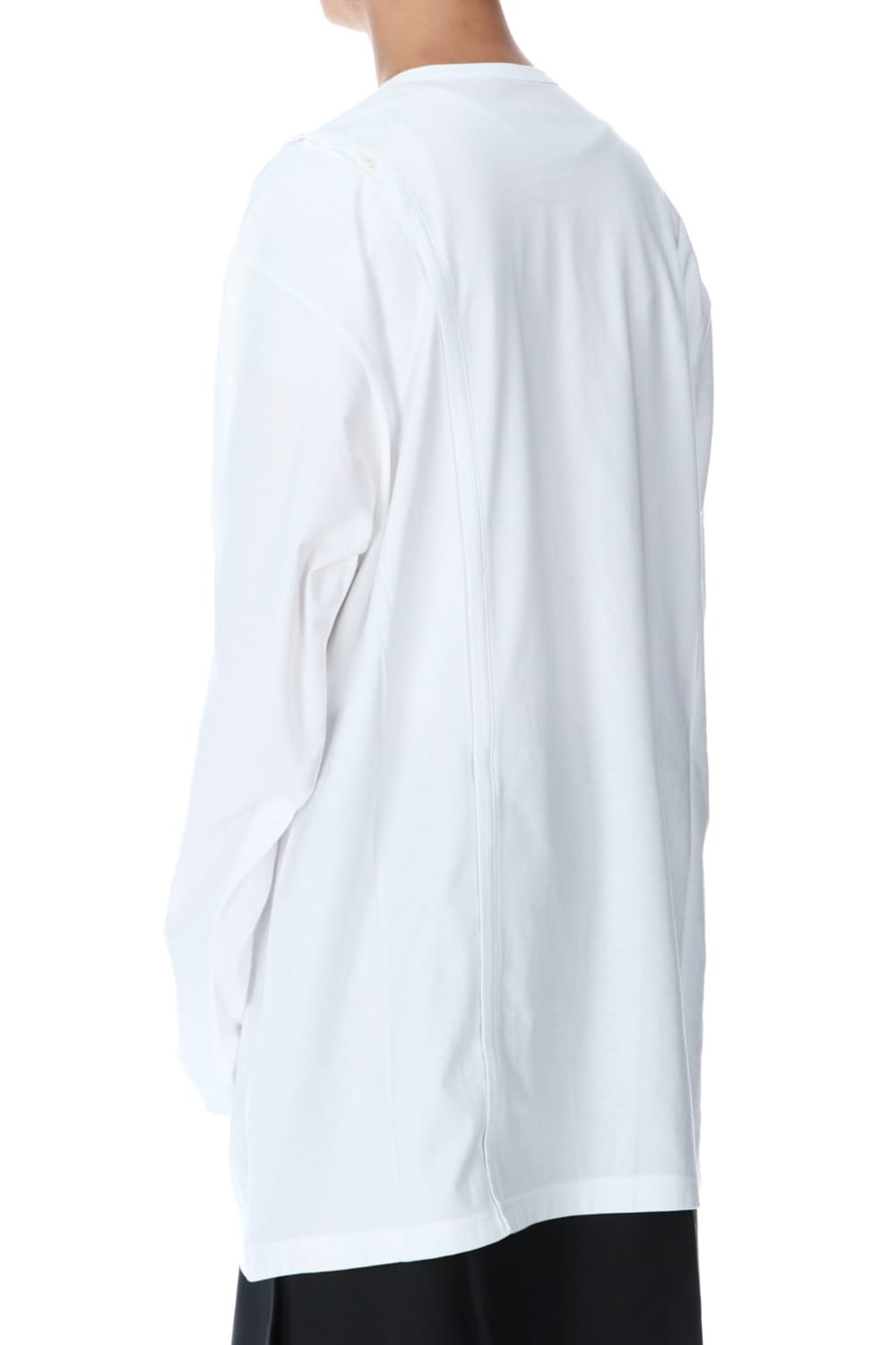 Right Button Straight Cut Sew Long White