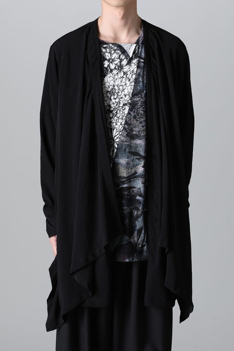 T/A Vintage dechine Combination Layered drape cardigan