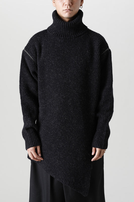 Detachable Big Turtle knit Dark Gray