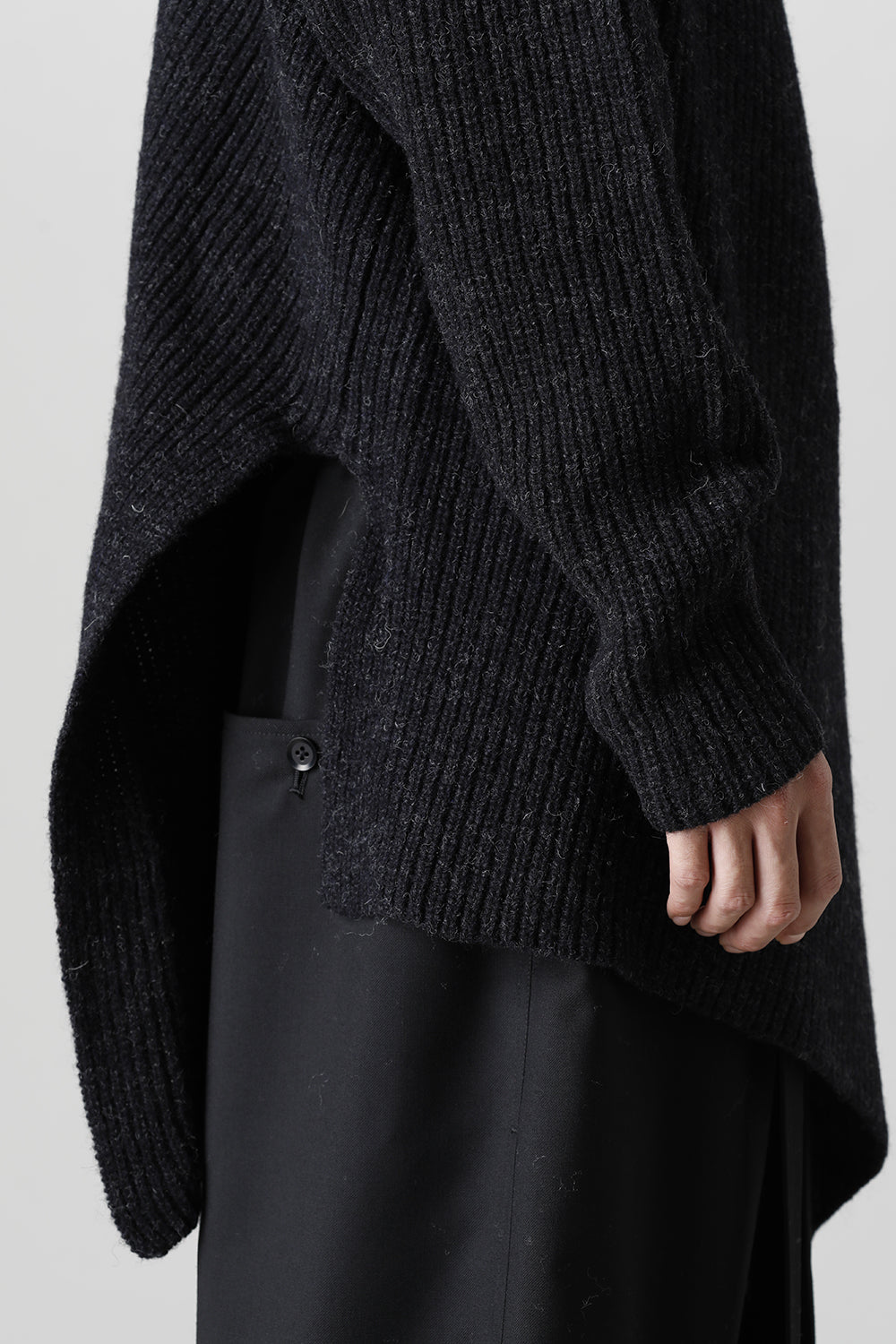 Detachable Big Turtle knit Dark Gray