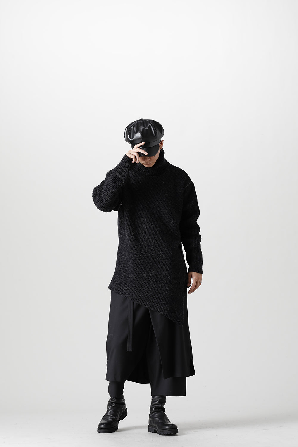 Detachable Big Turtle knit Dark Gray