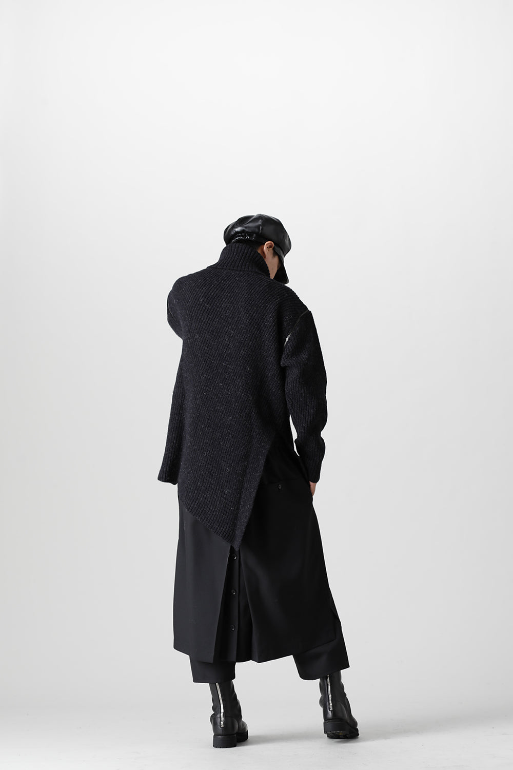 Detachable Big Turtle knit Dark Gray