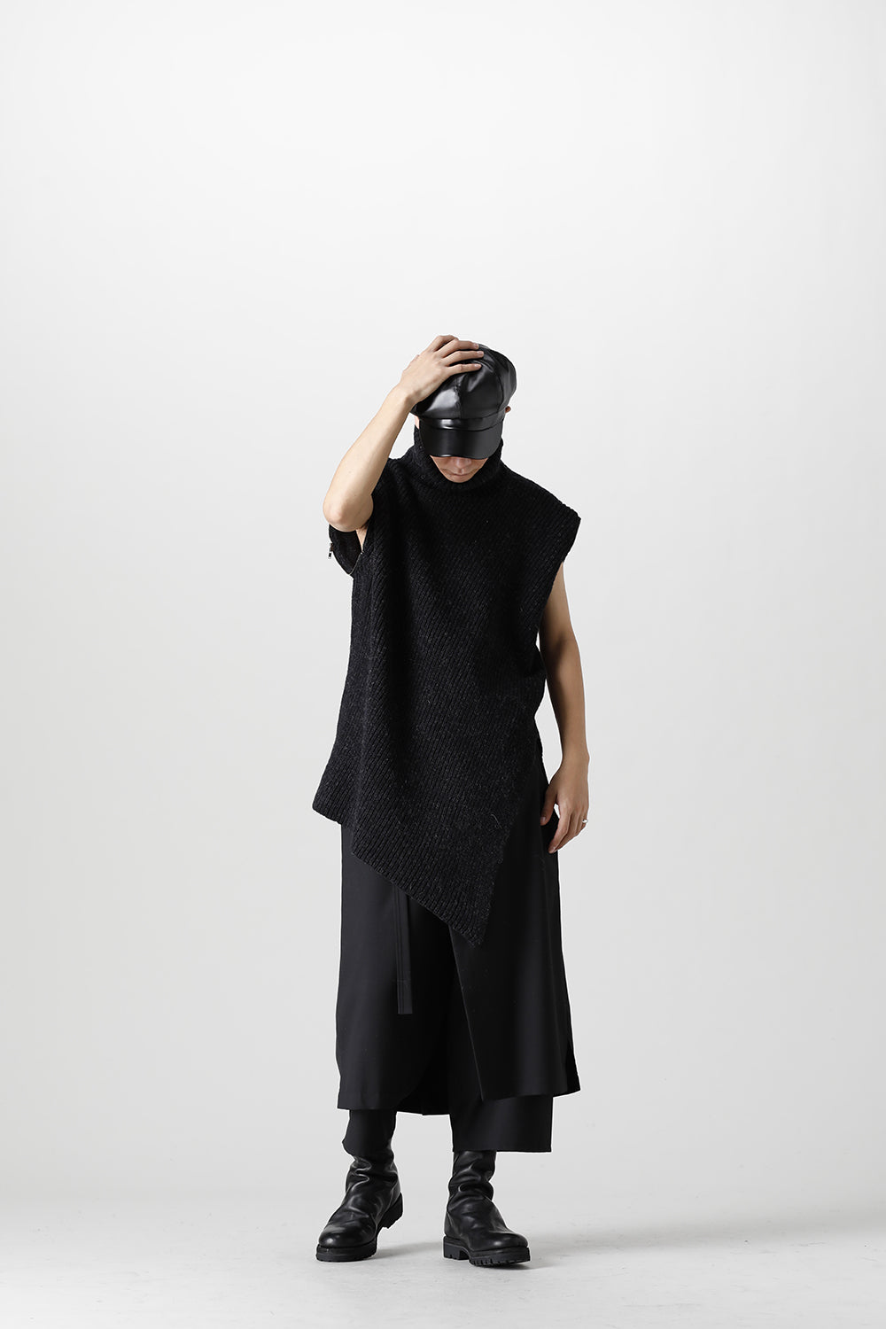 Detachable Big Turtle knit Dark Gray