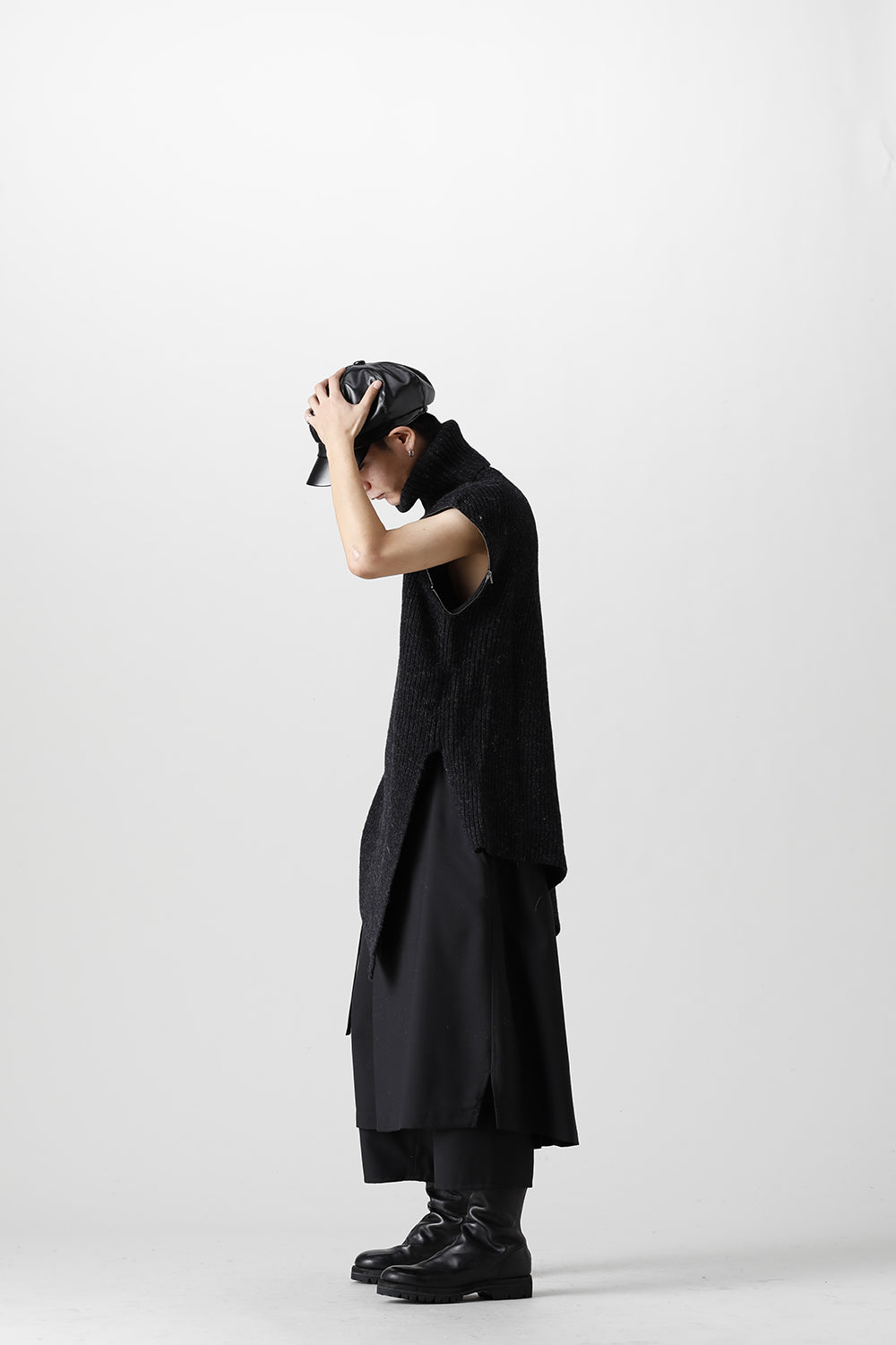 Detachable Big Turtle knit Dark Gray