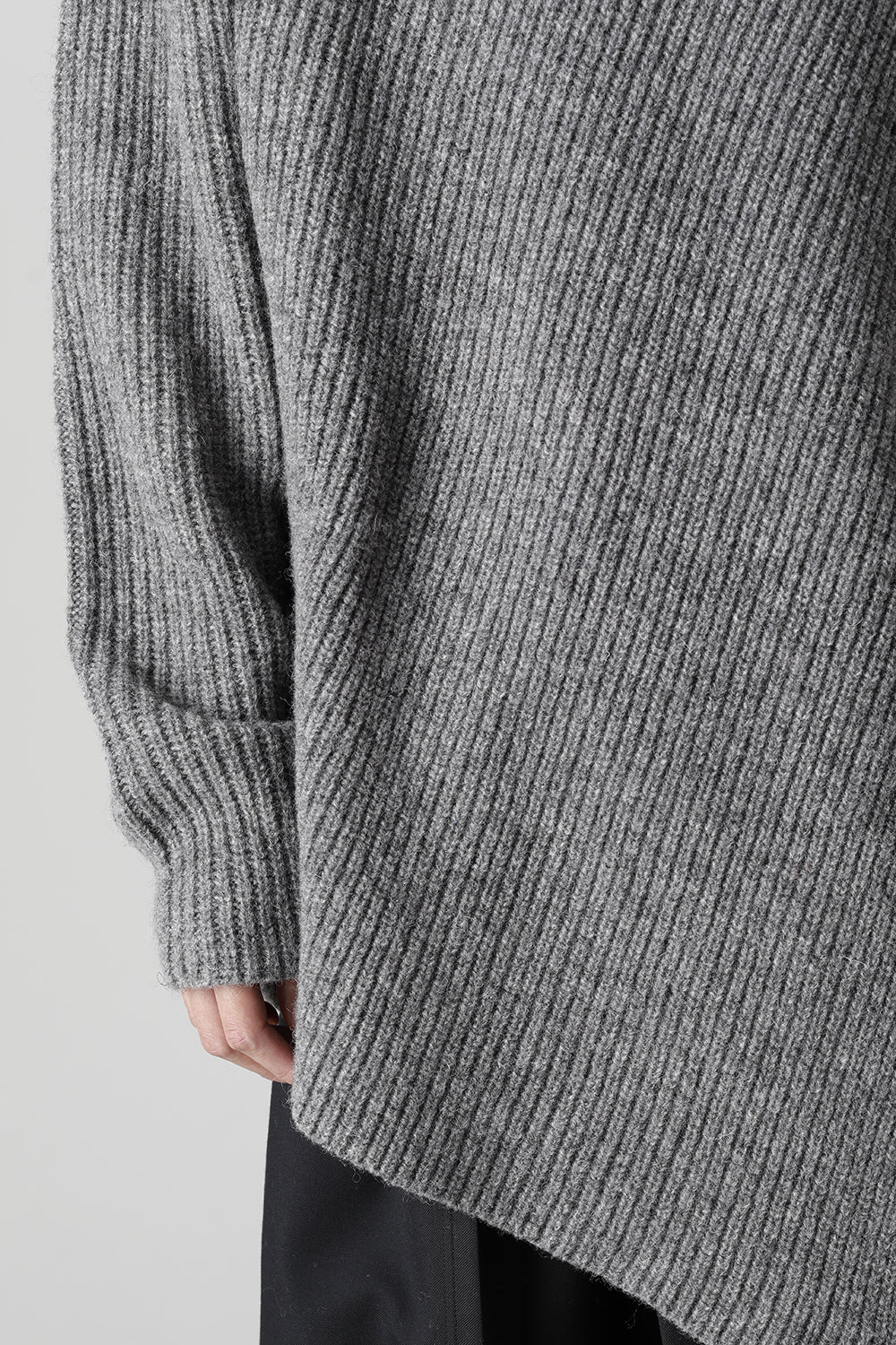 着脱式 ビッグ タートルニット ライトグレー