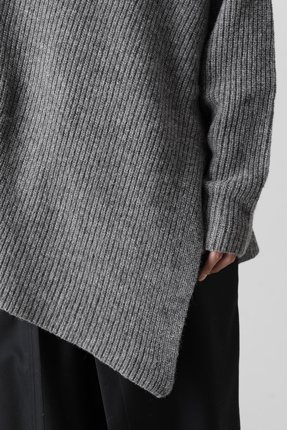 着脱式 ビッグ タートルニット ライトグレー