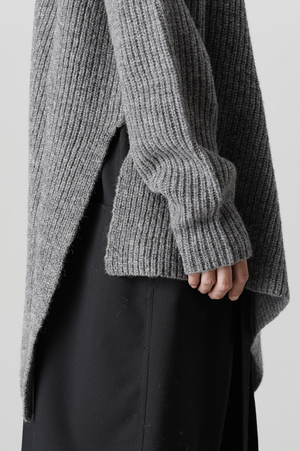 着脱式 ビッグ タートルニット ライトグレー