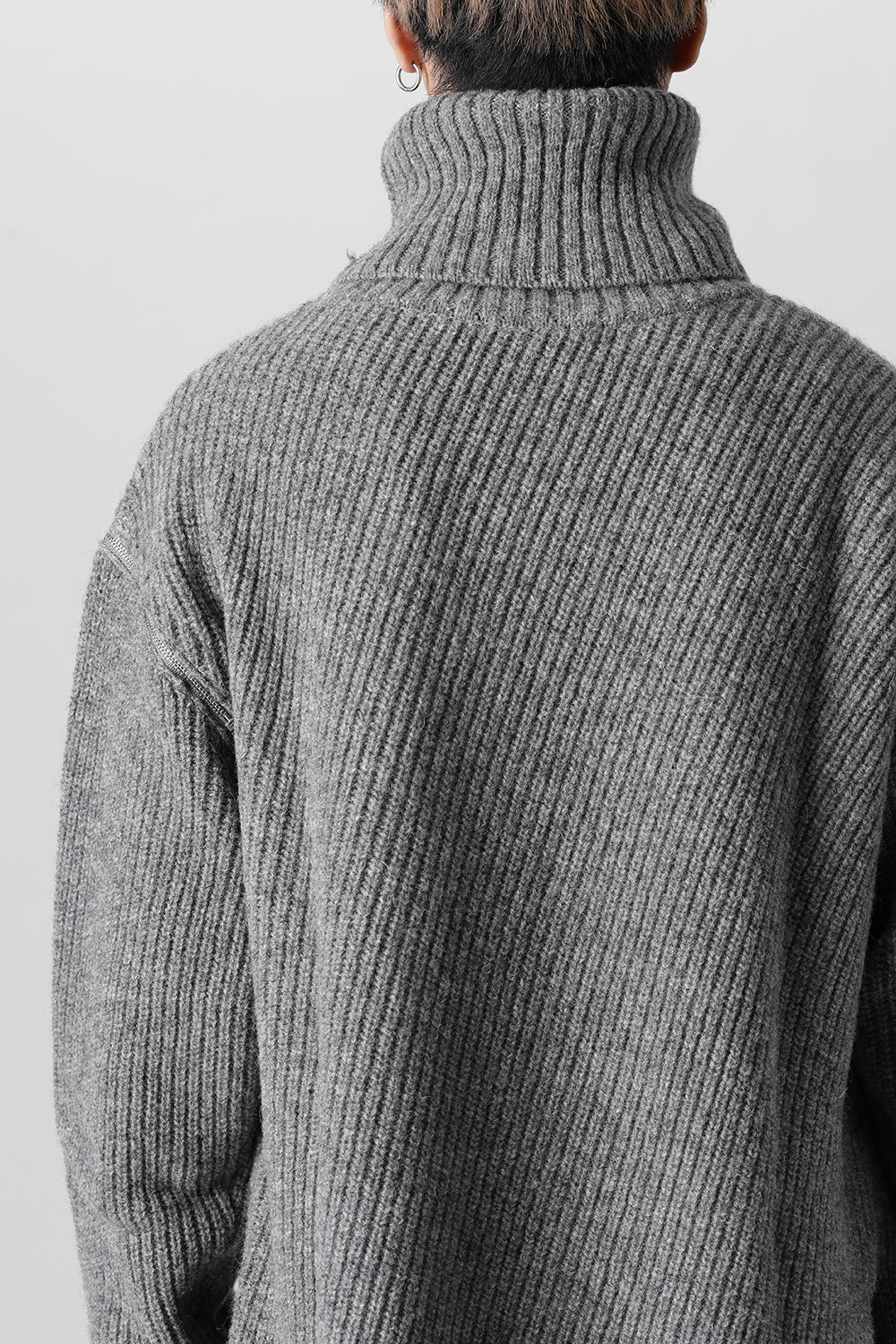 着脱式 ビッグ タートルニット ライトグレー