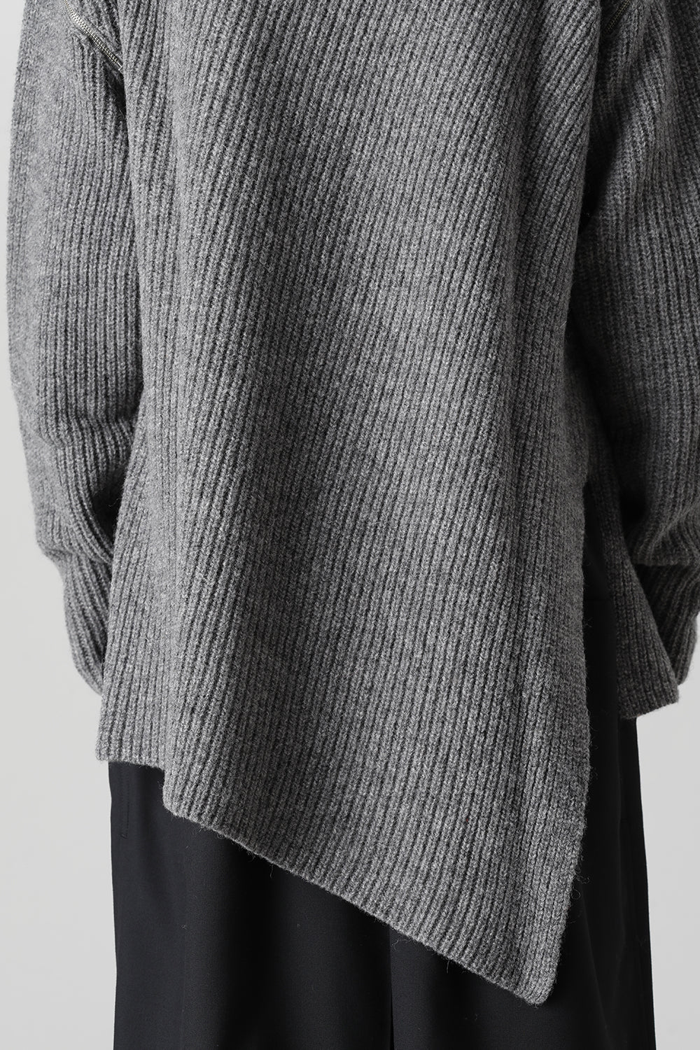 着脱式 ビッグ タートルニット ライトグレー