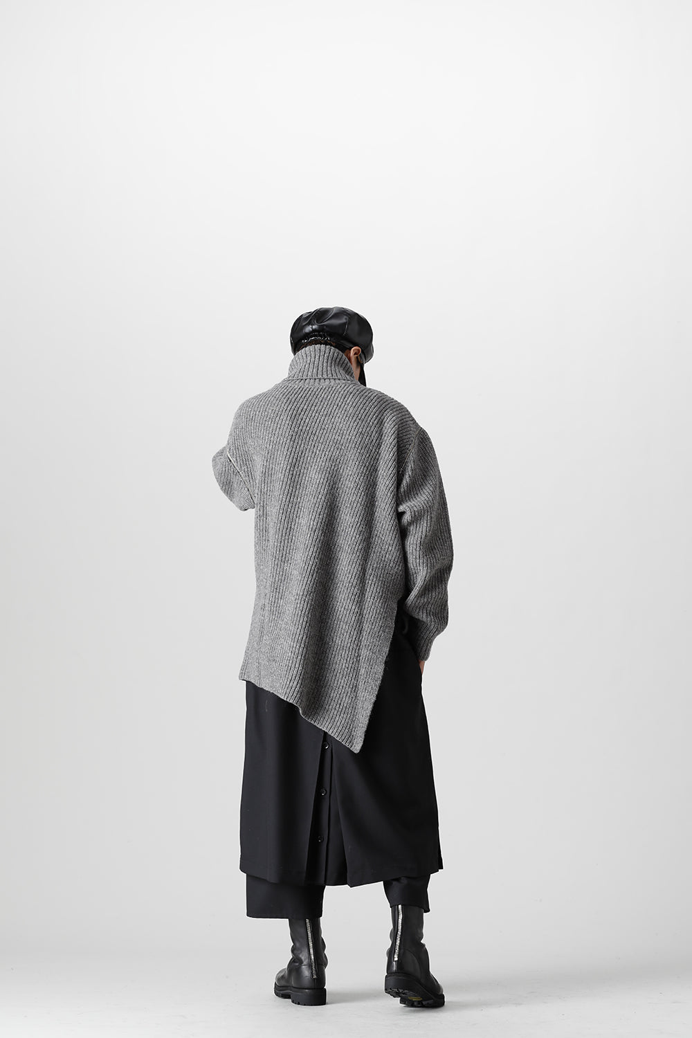 着脱式 ビッグ タートルニット ライトグレー