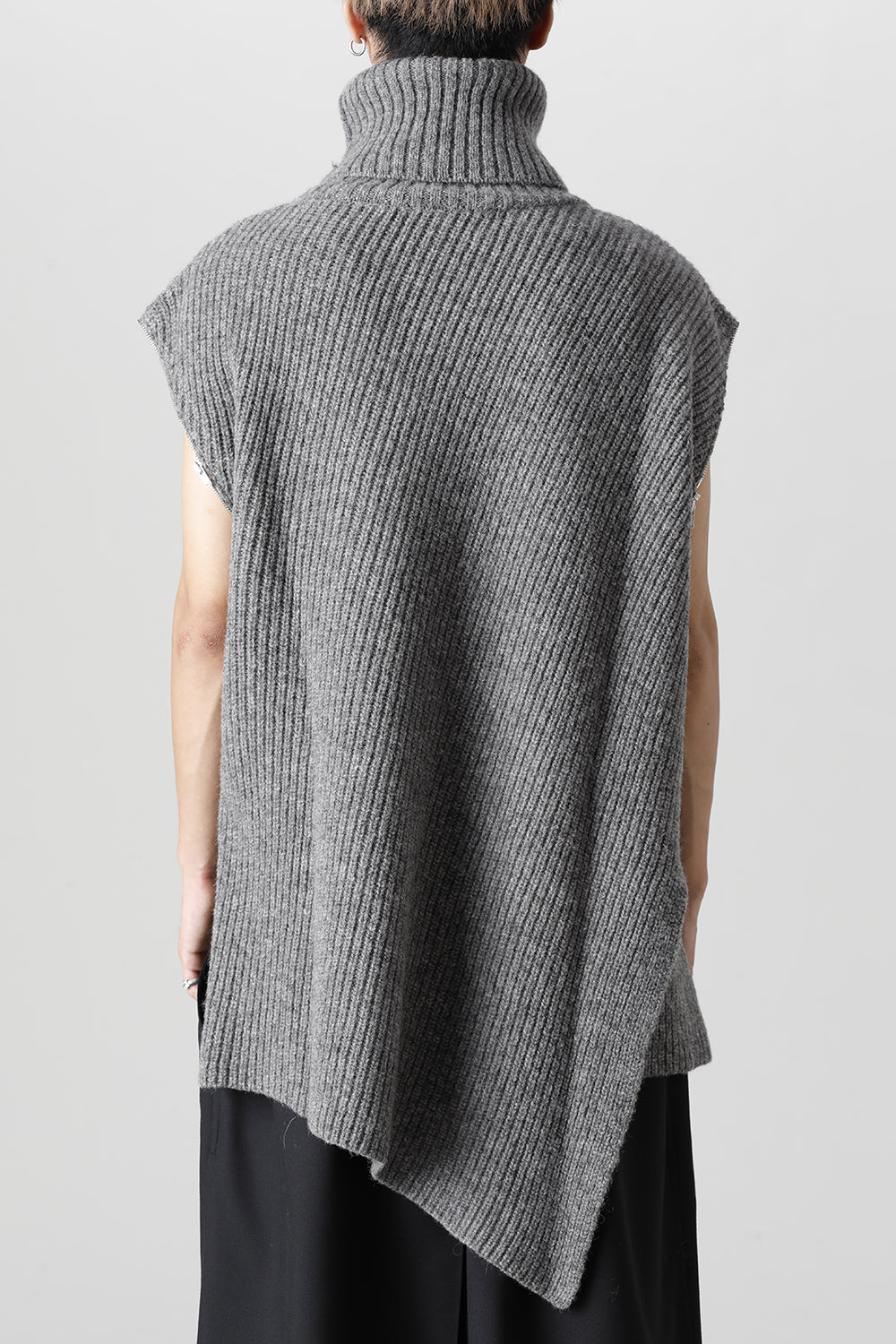 着脱式 ビッグ タートルニット ライトグレー