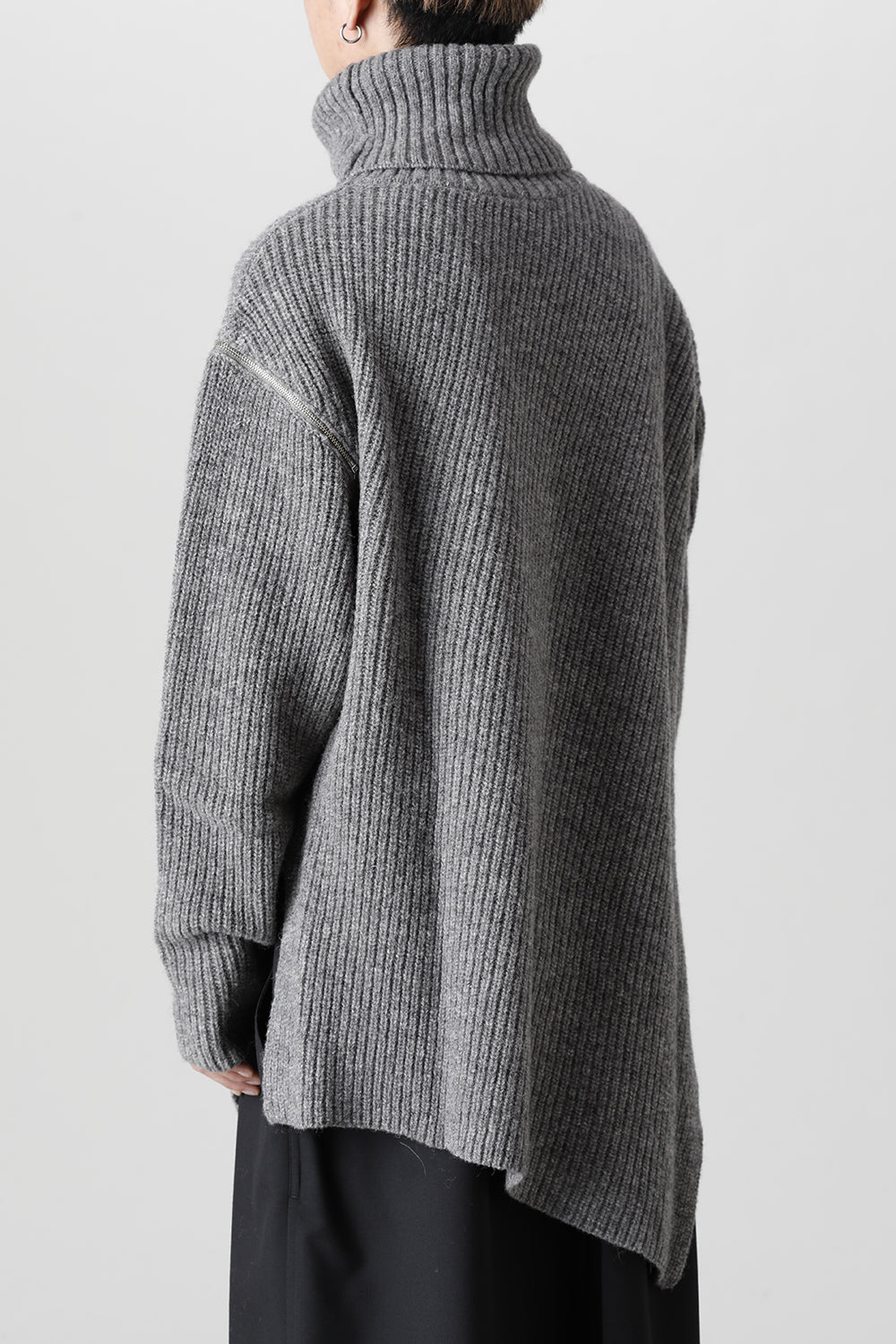 着脱式 ビッグ タートルニット ライトグレー