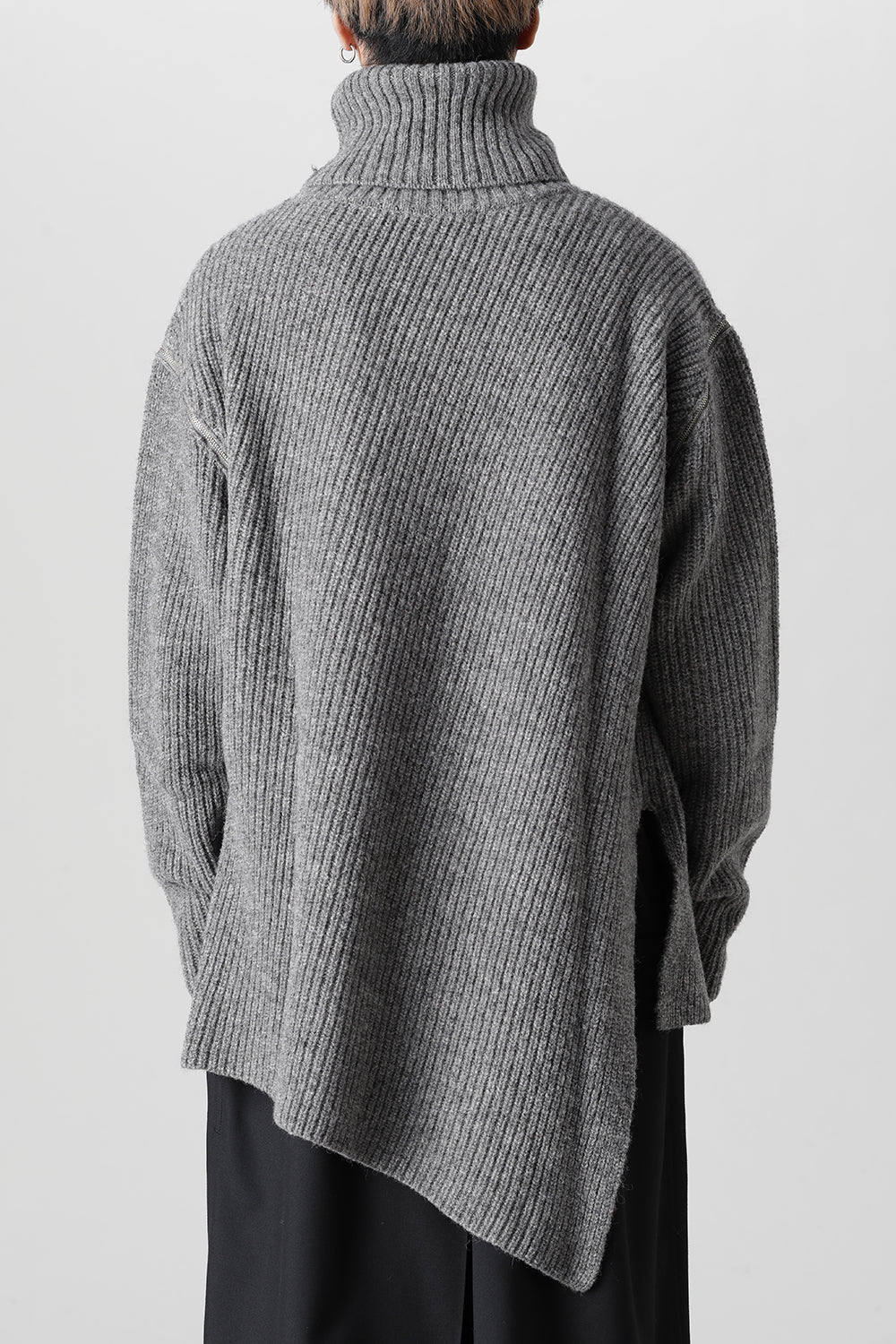 着脱式 ビッグ タートルニット ライトグレー