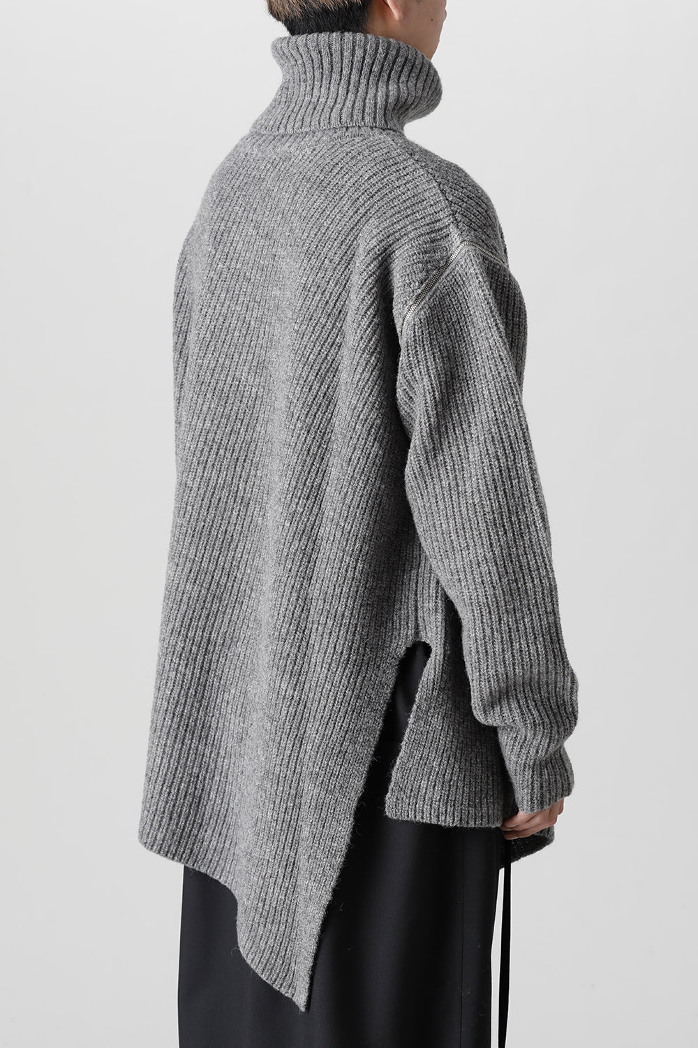 着脱式 ビッグ タートルニット ライトグレー