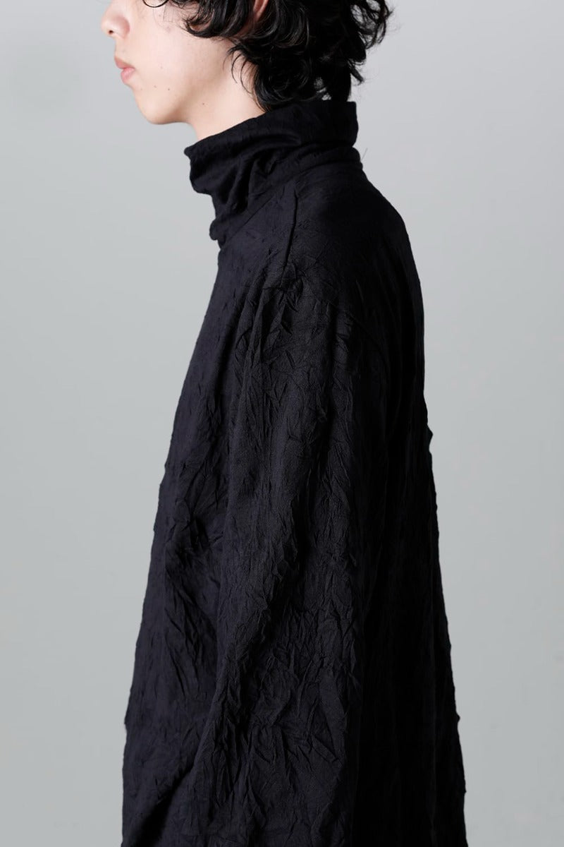 Hem Button Turtleneck T-Shirt